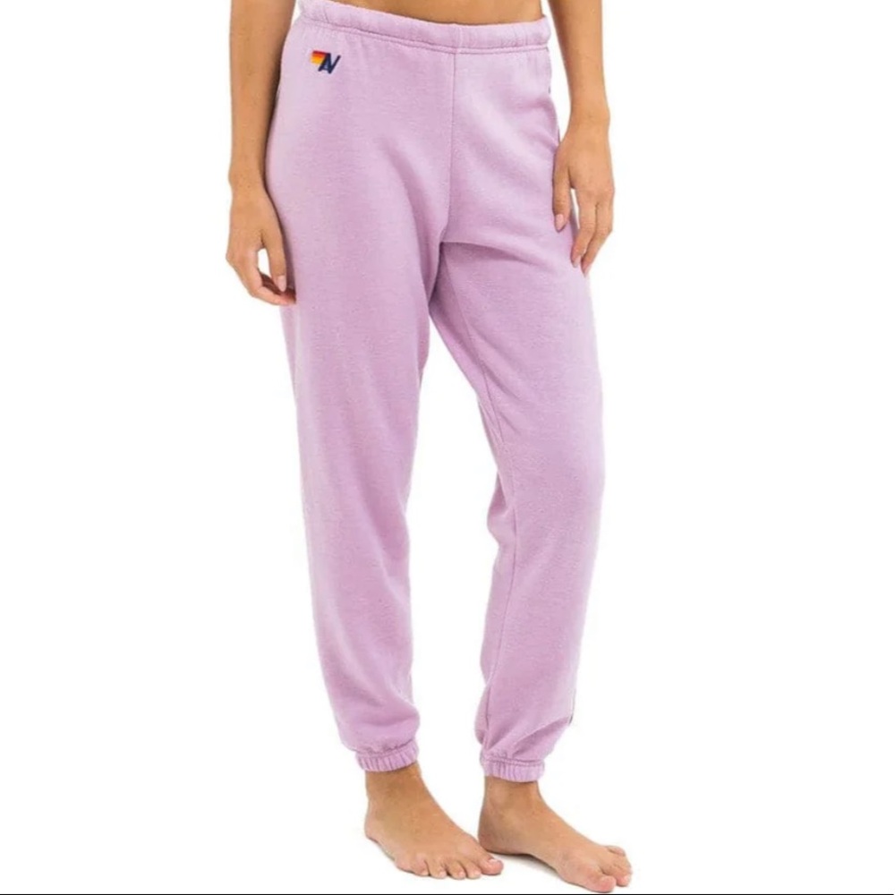 Aviator Nation 5 Stripe Sweatpants - Mauve - Picture 2 of 6